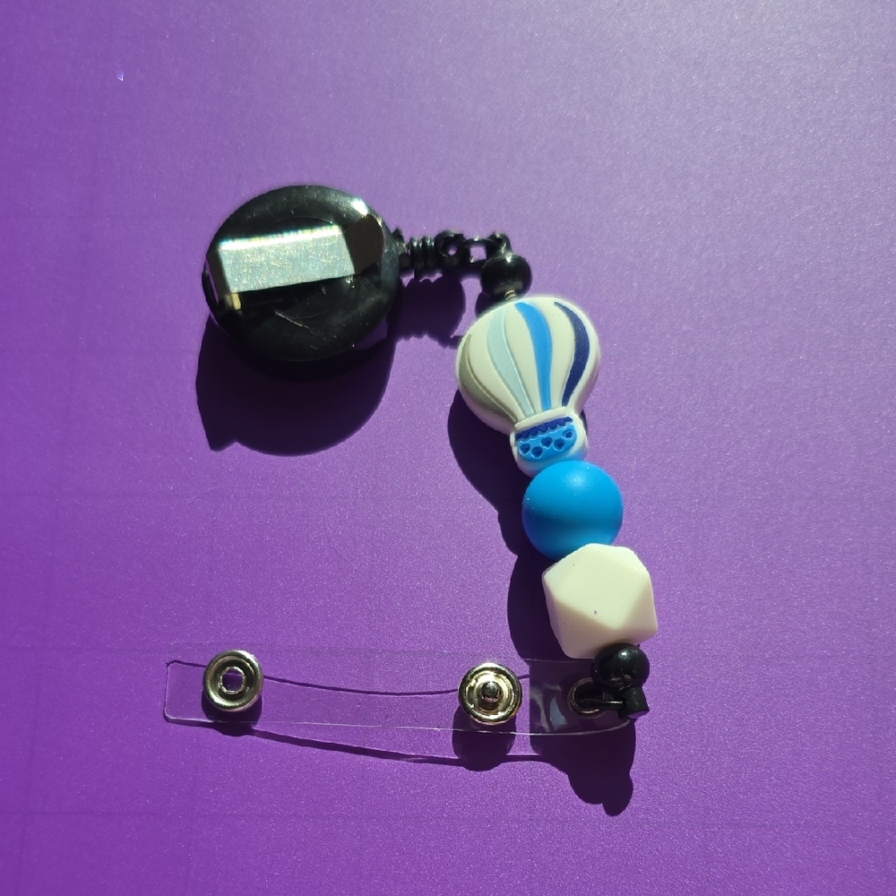 Colorful Hot Air Balloon Badge Reel
